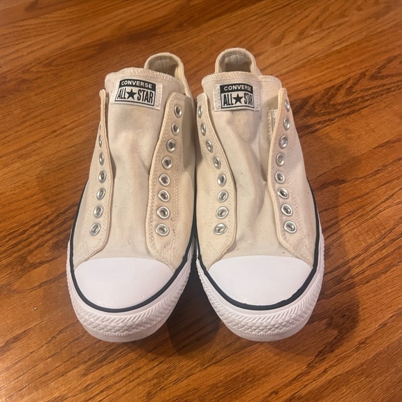 NO LACE SLIP ON! Converse All Star Off-White Canvas Sneakers - women’s size 13 - Picture 1 of 6